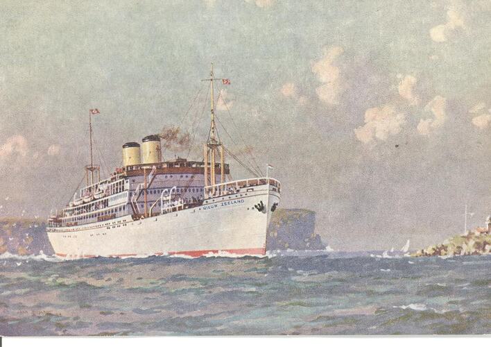 Postcard - SS Niew Zeeland, 1938