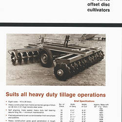Descriptive Leaflet - GP Offset Disc Cultivators, J.I. Case Australia, circa 1970