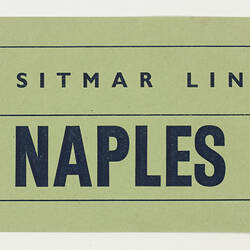 Baggage Labels - Sitmar Line, Naples, circa 1950s