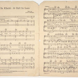 Sheet Music - Allan & Co. Pty Ltd, 'A Boy in Khaki - A Girl in Lace', 1942