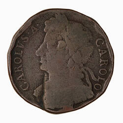 Coin - Halfpenny, Charles II, Great Britain, 1672-1875 (Obverse)