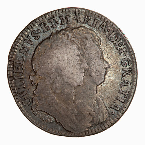 Coin - 1 Shilling, William and Mary, Great Britain, 1693 (Obverse)