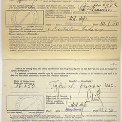 Vaccination Certificate - Bretislav Lukes, 10/1/1950