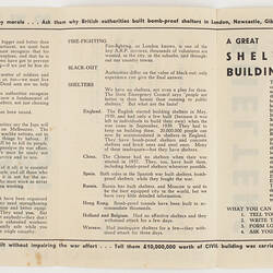 Leaflet - Can We Win Without Shelters?, World War II, 1939-1942