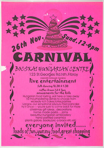 Leaflet - Carnival Bocskai Hungarian Centre