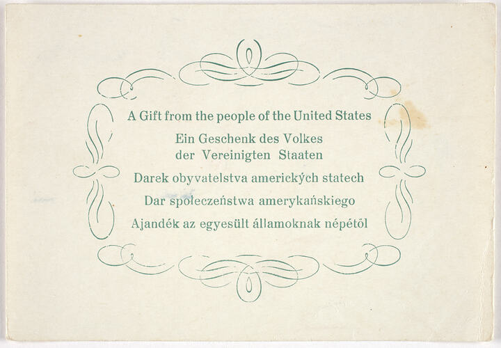 Card - A Gift From the People of the United States