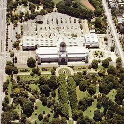 Photograph - Aerial View of the Exhibition Building from South, Melbourne, 1980