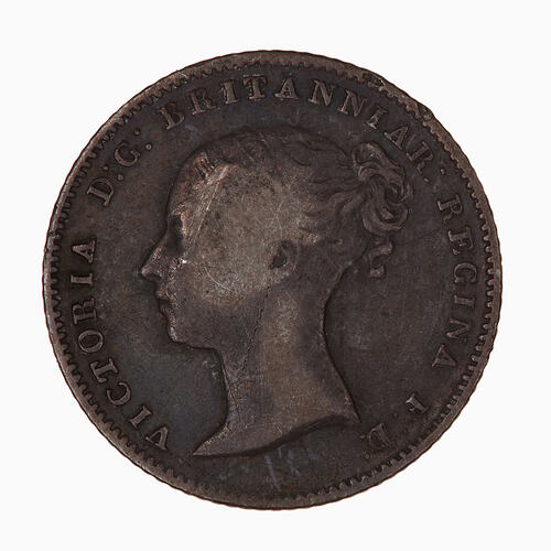 Coin - Groat, Queen Victoria, Great Britain, 1848 (Obverse)