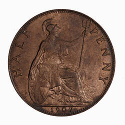Coin - Halfpenny, Edward VII, Great Britain, 1907 (Reverse)