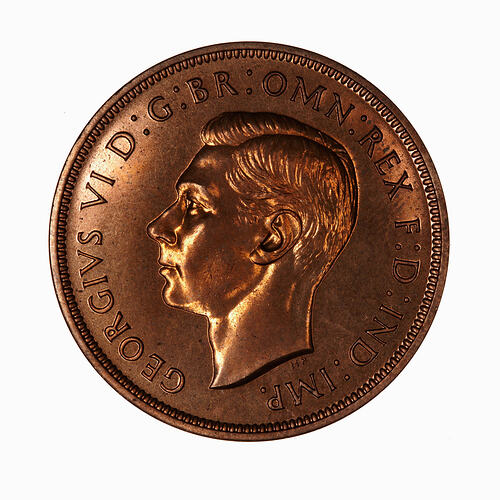 Proof Coin - Penny, George VI, Great Britain, 1937 (Obverse)