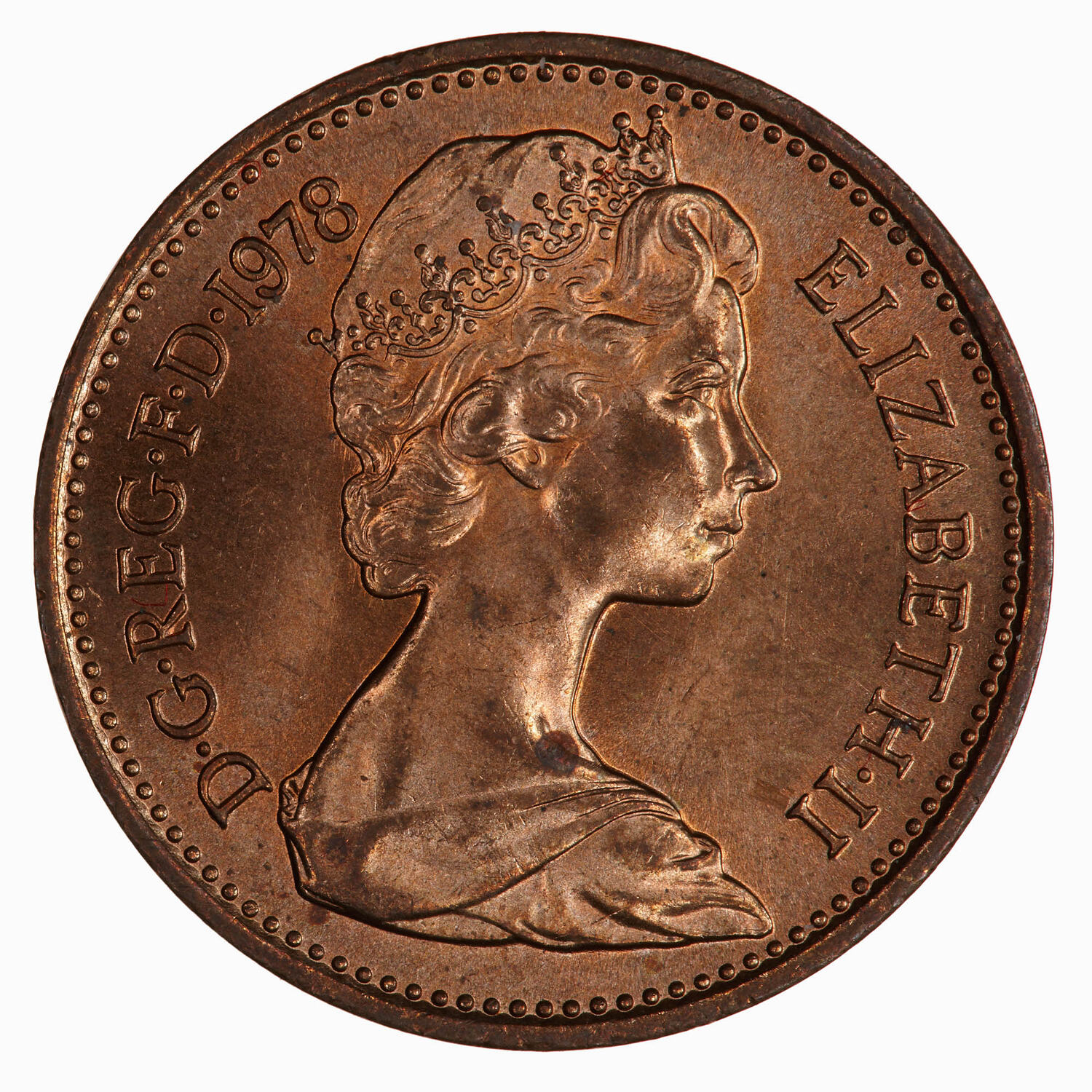 Coin - 1 New Penny, Elizabeth II, Great Britain, 1978