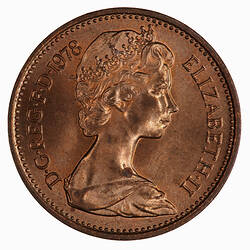 Coin - 1 New Penny, Elizabeth II, Great Britain, 1978 (Obverse)