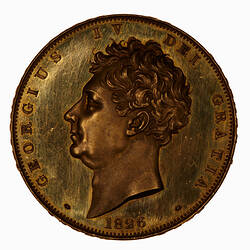 Coin - 5 Pounds, George IV, Great Britain, 1826 (Obverse)
