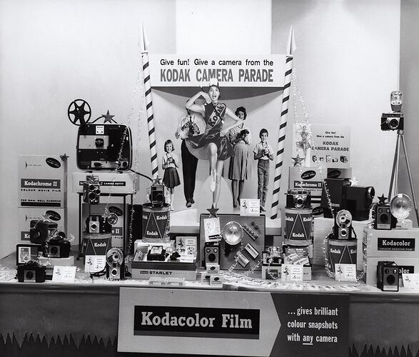 Photograph - Kodak, Shopfront Display, 'Give Fun! Give a Camera From the Kodak Camera Parade'