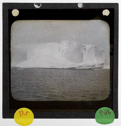 Lantern Slide - Berg on the Move, BANZARE Voyage 2, Antarctica, 1930-1931