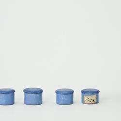 Canisters - Blue, Larder & Store Room, Doll's House, 'Pendle Hall', 1940s
