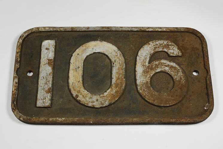 Locomotive Number Plate - '106'