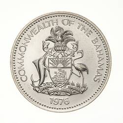 Coin - 25 Cents, Bahamas, 1976