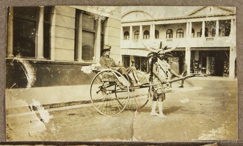 Photograph - Serviceman In A Rickshaw, Driver Cyril Rose, World War I, 1916-1919