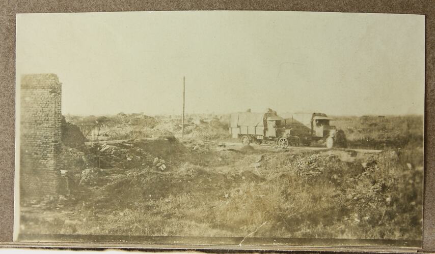 Photograph - Two Trucks, Driver Cyril Rose, World War I, 1916-1919