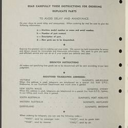 Parts List - H.V. McKay Massey Harris, 'Hydraulic Equipment', 1956