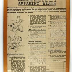 Framed Poster - 'Instructions for Rescue in the case of Apparent Death', 1993-2002