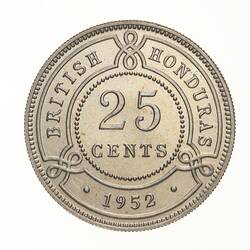 Proof Coin - 25 Cents, British Honduras (Belize), 1952