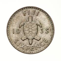 Coin - 6 Pence, Fiji, 1935