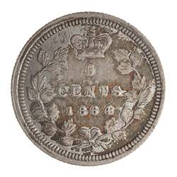 Coin - 5 Cents, New Brunswick, Canada, 1864