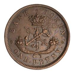 Token - 1 Penny, Bank of Upper Canada, Canada, 1852