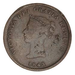 Coin - 1/2 Penny, New Brunswick, Canada, 1843