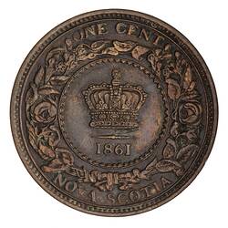 Coin - 1 Cent, Nova Scotia, Canada, 1861