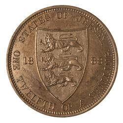 Coin - 1/12 Shilling, Jersey, Channel Islands, 1888