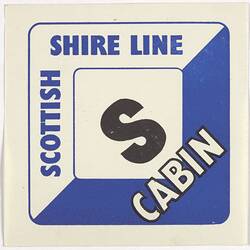 Baggage Label - Scottish Shire Line, Cabin, circa 1950s