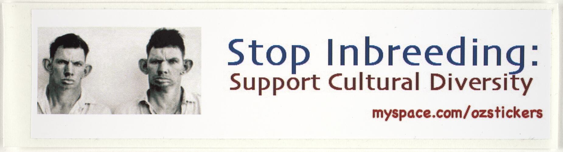 Sticker - 'Stop Inbreeding