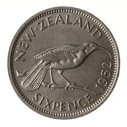 Coin - 6 Pence, New Zealand, 1952