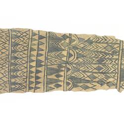 Blue and white tapa cloth, Singgo Island, Solomon Islands, before 1901