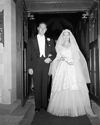 Bride & Groom, St John's Church, Toorak, Victoria, 1958