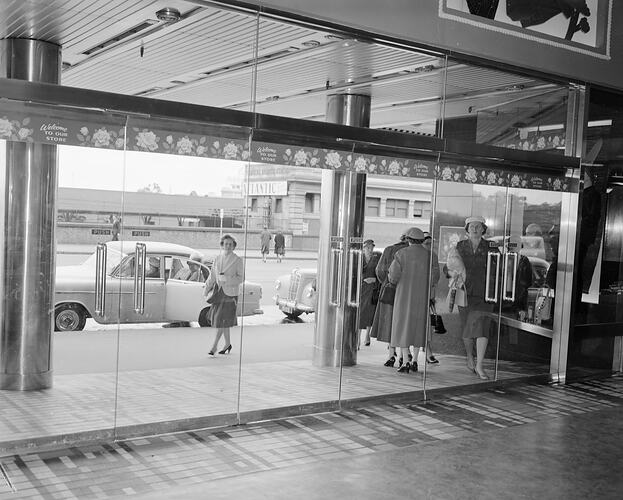 Negative - Department Store Entrance, Melbourne, Victoria, 1958