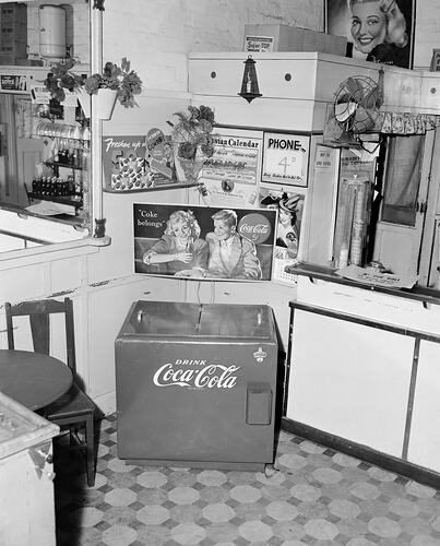 Negative - Coca-Cola, Refrigerator, Victoria, Oct 1953