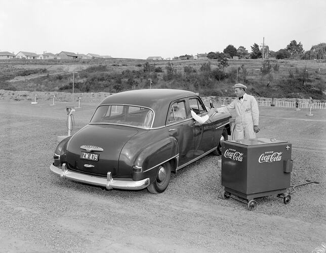 Negative - Coca-Cola, Mobile Coca-Cola Sales, Skyline Theatre, Burwood, Victoria, Mar 1954
