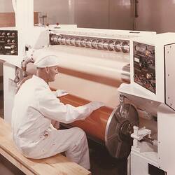 Photograph - Kodak Australasia Pty Ltd, Film Slitting Machine, Roll & Motion Picture Film Department, Coburg, circa 1963