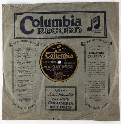 Disc Recording - Columbia, The Sacred Hour, Albert W. Ketelbey. Circa 1930