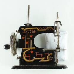 Toy Sewing Machine - Black Enamel Metal, circa 1940s