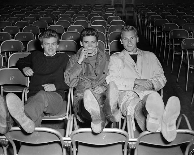 3XY Melbourne Radio Station, Group in Stadium Seating, Melbourne, 27 May 1959