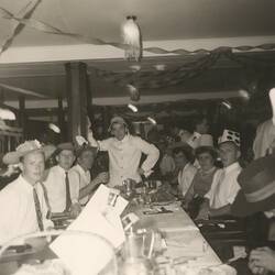 Digital Image - Hakkinen & Koivistoinen Families at Dinner Onboard P&O S.S. Strathaird, Sep-Oct 1960
