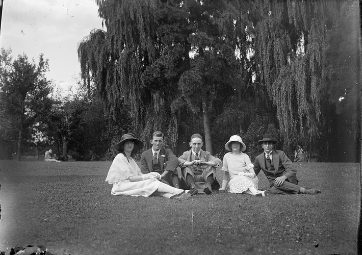 Group Seated In Park, circa 1910s
