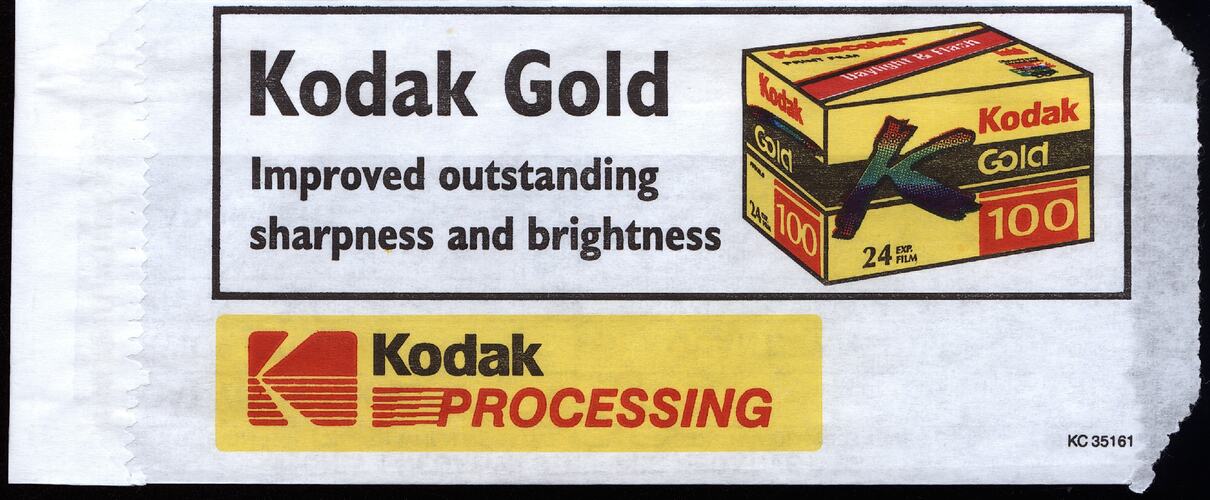 Paper sleeve with Kodak logo and illustrated box.