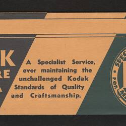 Negative Envelope - Kodak Australasia Pty Ltd, 'Kodak Miniature Camera Service', circa 1940s