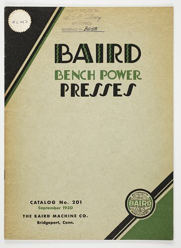 Front cover with printed text.
